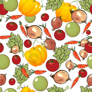 白色上的蔬菜图案胡椒饮食洋葱食物烹饪烘烤插图美食紫色营养图片