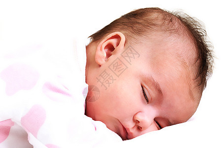 甜甜的 平静和睡着的女婴图片