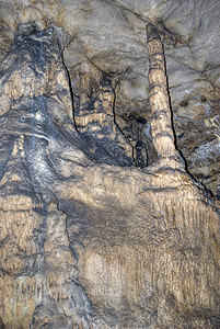 洞穴中的炉渣石地球钟乳石石笋旅游石窟水池编队地面国家阴影图片