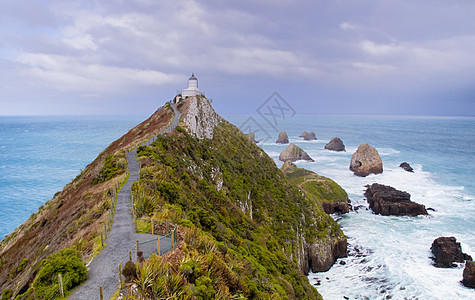 启动点风景海洋小路掘金建筑物天空灯塔观光岩石旅游图片