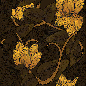 无缝花板设计花园网站框架插图漩涡宏观藤蔓花瓣植物旋转图片