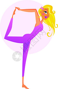 妇女练习瑜伽伸展波斯Dancers Pose舞者圆圈金发数字体操冒充舞蹈家灵魂美丽运动图片