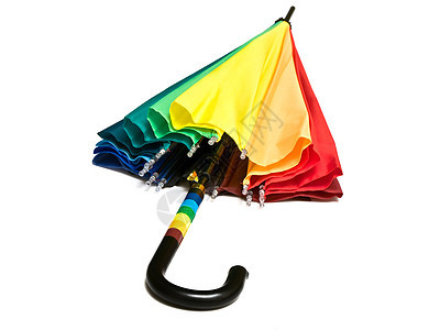 伞式雨伞红色保护阳伞天气亮度光谱绿色橙子尼龙织物图片