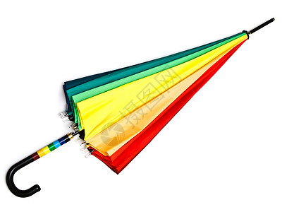 伞式雨伞黄色橙子保护亮度绿色彩虹红色尼龙光谱天气图片