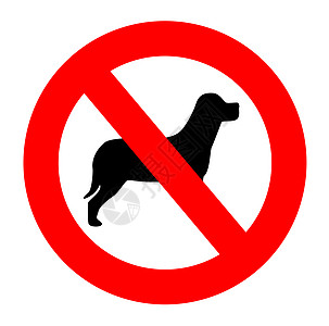 没有狗牌白色犬类剪影艺术品警告动物圆圈宠物黑色标识背景图片