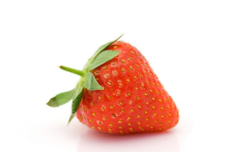 草莓甜点早餐饮食叶子绿色水果红色背景图片