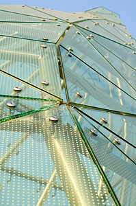 绿色玻璃面板建筑建筑学城市几何学蓝色框架商业镜子边界窗户图片