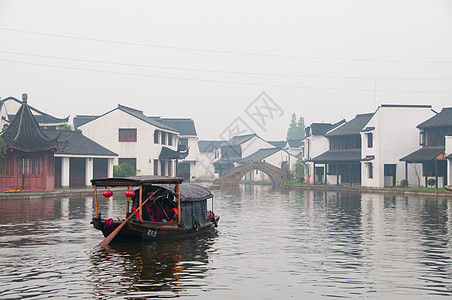 中国水镇运河渠道建筑学城市船工建筑水乡古董游客风景图片