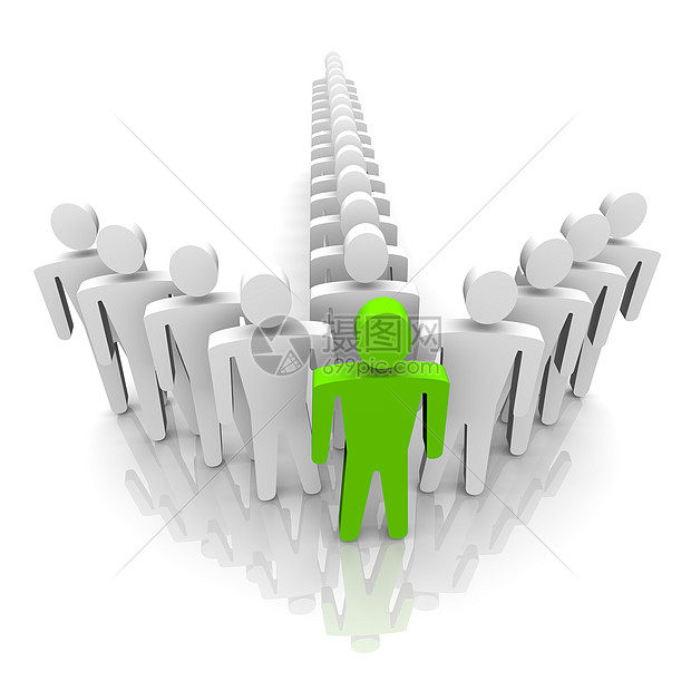 领导人及其团队插图反射白色老板商业经理绿色组织等级例外图片