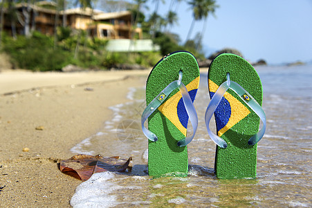 巴西滑坡休闲海滩乐趣目的地拖鞋热带凉鞋蓝色海岸线旅游图片