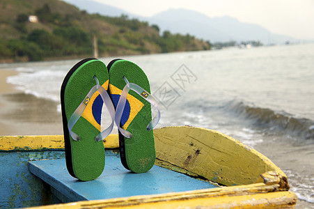 巴西滑坡拖鞋气候热带目的地海滩蓝色旅游假期凉鞋休闲图片