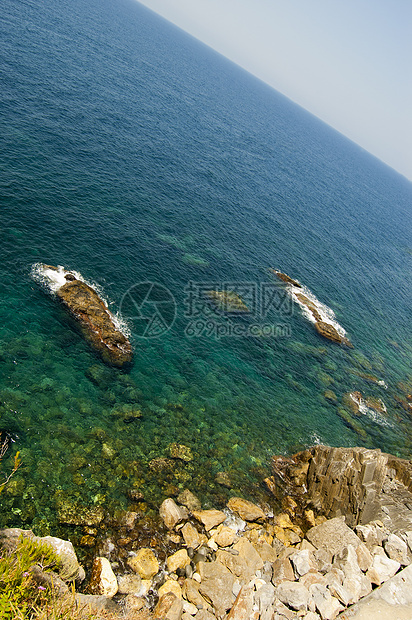 海蓝色海景假期海滩地平线风暴反射太阳旅行海岸图片