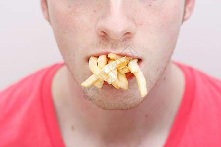 饮食不健康油炸肥胖饥饿食物薯条男性疾病脂肪图片