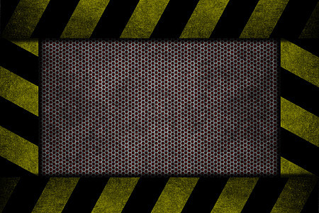 红色危险横幅警告炼铁合金框架条纹盘子床单细绳冒险图片