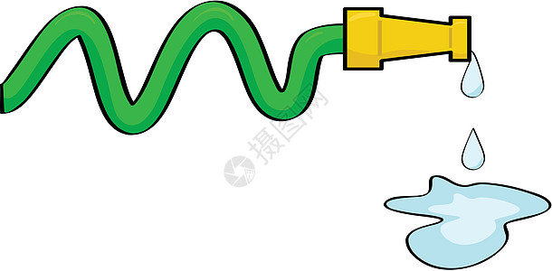水龙管水坑家庭滴水装备消防员卡通片插图花园图片