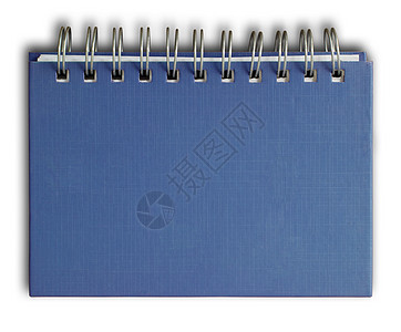 蓝纸笔记本软垫笔记角落日记文档商业封面螺旋会议写作图片