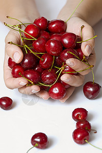 樱桃水果果汁红色手指背景图片