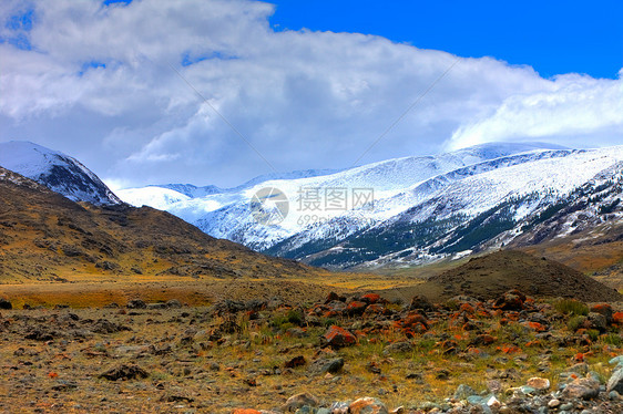 阿尔泰山脉 美丽的高地景观 俄罗斯 西伯利亚空气冰川风景山腰爬坡岩石大雪环境顶峰场景图片