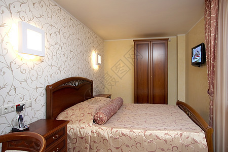 旅馆卧室酒店装潢枕头房间寝具床头板财富家具家园床单图片