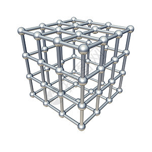 3d 立方体模型空间化学品网格科学金属面体化学插图白色物理图片