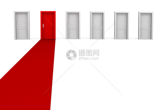 六扇门 一个地毯 - 红色图片