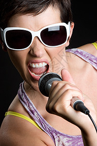 女唱女星星女孩背景青年娱乐音乐歌手岩石天后短发图片