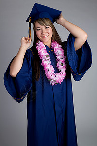 毕业女童教育大学喜悦成人拉丁流苏微笑青年长袍花朵图片