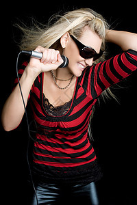 摇滚星女孩唱歌女孩们演员女士黑色卡拉ok明星音乐背景岩石图片