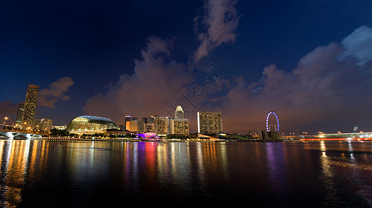 新加坡市夜景首都天际建筑学摩天大楼商业景观天空夜生活全景市中心图片