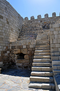 强化 希腊克里特的威尼斯城堡Koules地标防御古董堡垒历史石头历史性图片