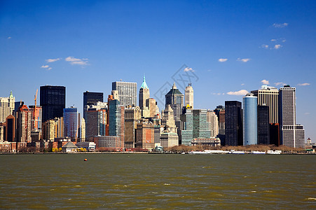 下曼哈顿天线公园建筑学海港水路旅行建筑自由市中心日落城市图片