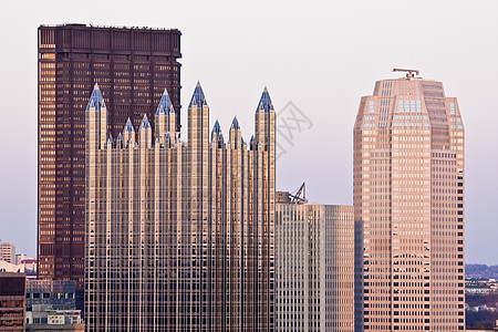 匹兹堡市中心黄色水平城市生活摩天大楼旅游建筑名楼全景都市结构图片