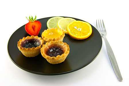 果酱馅饼和水果派对甜点育肥脆皮食物饮食盘子糕点蛋糕烹饪图片