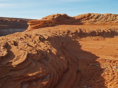 在峡谷中岩层形成雕塑砂岩岩石地质学石头楼梯红色海浪幽谷图片