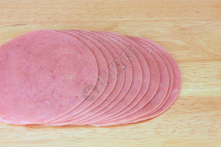 火腿片食物香肠猪肉火腿养分粉色红色白色图片