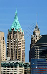 下曼哈顿天线地标城市国家出租车自由日落水路景观中心商业图片