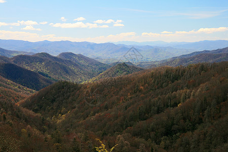 烟雾山区国家公园国家旅行公园背光地质学大路环境季节场景蓝色图片