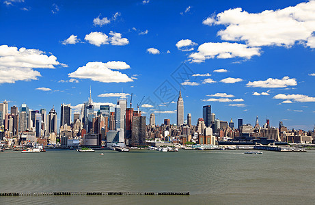 中城曼哈顿天线晴天正方形商业帝国景观自由中心办公室建筑蓝色图片