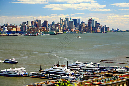 中城曼哈顿天线自由正方形晴天市中心港口水路中心旅行景观地标图片