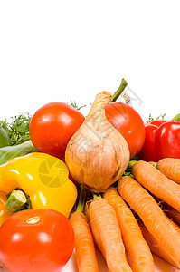 白色上隔离的一套不同蔬菜品种图片