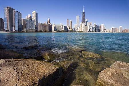 岩石和海浪     芝加哥金色海岸图片