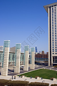芝加哥麦考密克广场风景贸易商务酒店名楼城市展览圆圈旅游风光图片