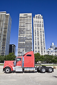 芝加哥市中心卡车背景图片
