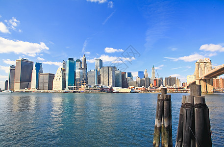 曼哈顿市中心与布鲁克林大桥帝国城市地标商业天际金融公司建筑办公室街道图片