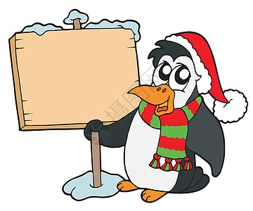 有标志的圣诞企鹅图片