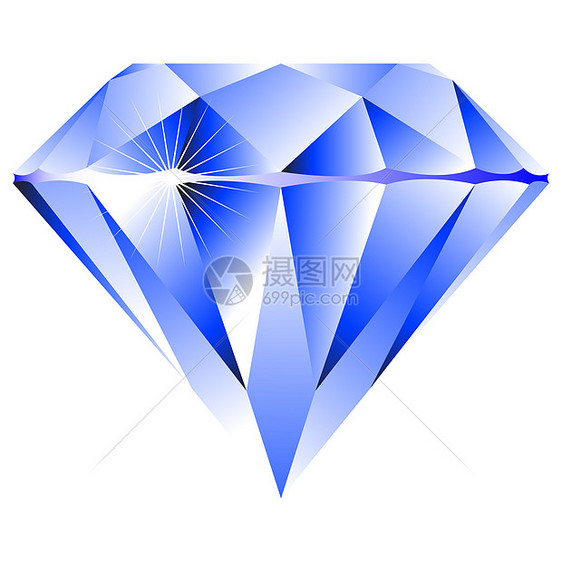 白上孤立的蓝色钻石财富岩石玻璃婚姻火花反射红宝石宝石宝藏奢华图片