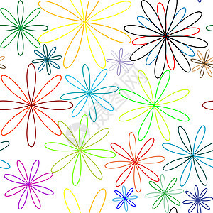 彩色花朵无缝模式芙蓉装饰艺术插图夹子植物群艺术品织物风格卷曲图片