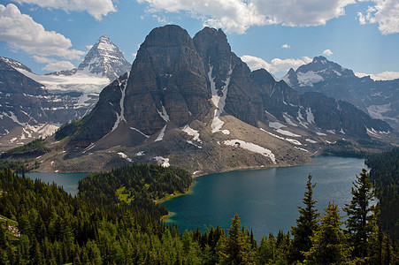 加拿大洛基山脉阿西尼博因山顶峰冰川首脑公园山脉图片