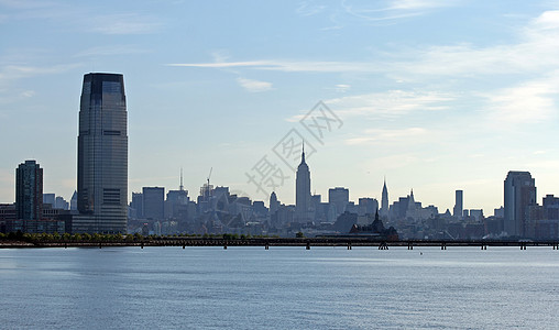 纽约市的天际市中心中心码头商业摩天大楼地标公园帝国景观自由图片