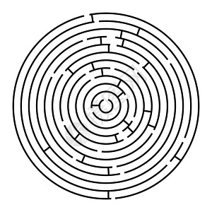圆周迷宫阴影旅行小路概念圆形困惑插图红色白色图片